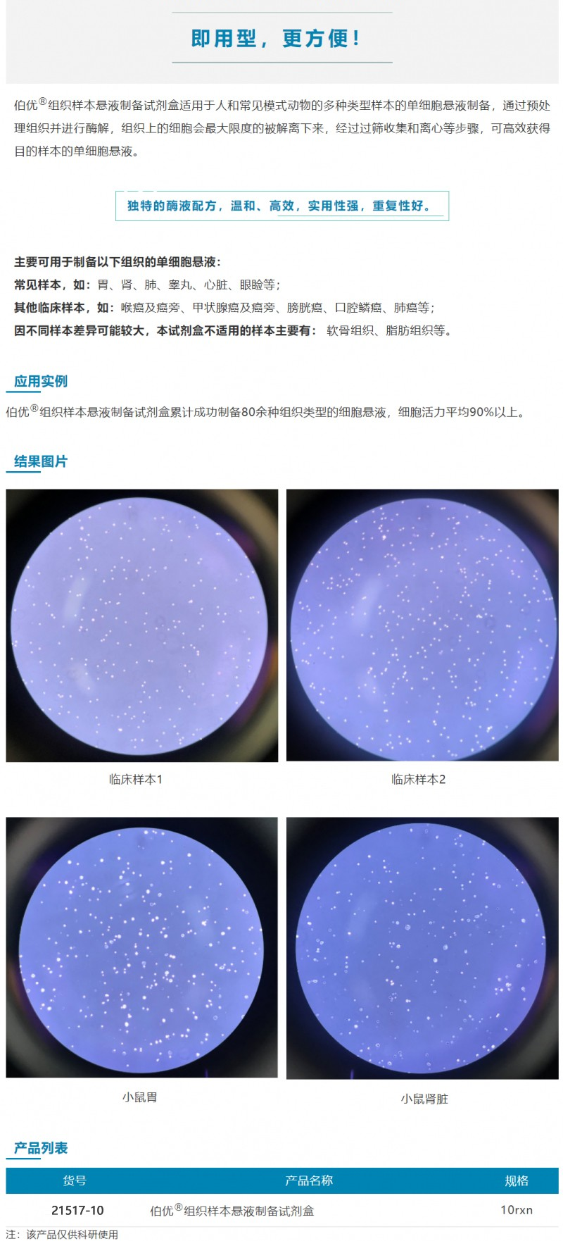 悬液制备试剂盒特点功能