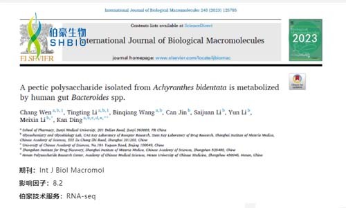 RNA-seq 项目文章 | 从牛膝中分离得到的果胶多糖被人体肠道拟杆菌代谢